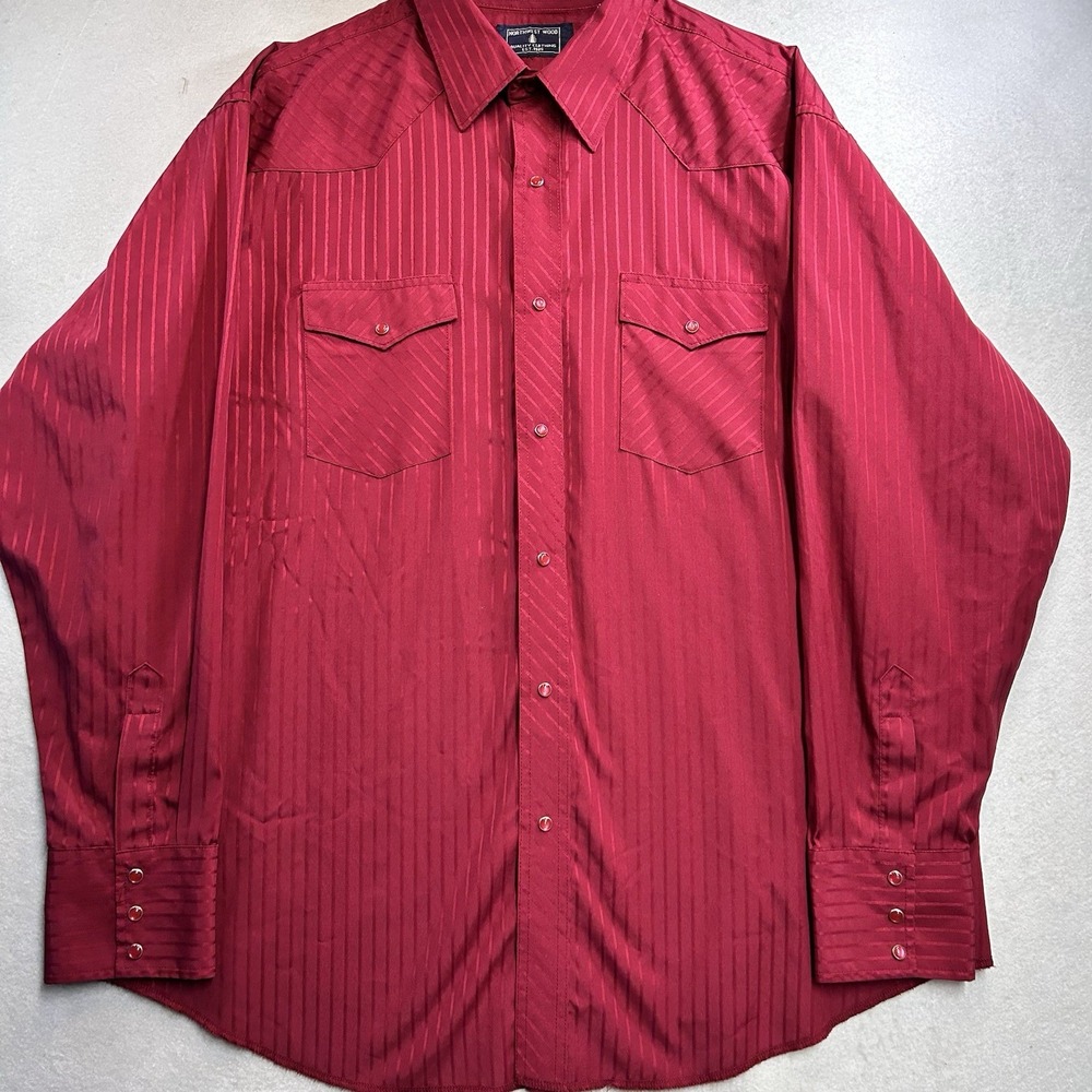 Men's Vintage Red Pearl Snap Shirt Size 2XL Northwest Wood
